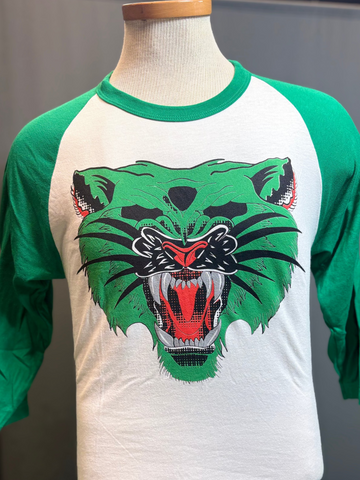 Green Battle Cat Baseball Tee (Unisex)