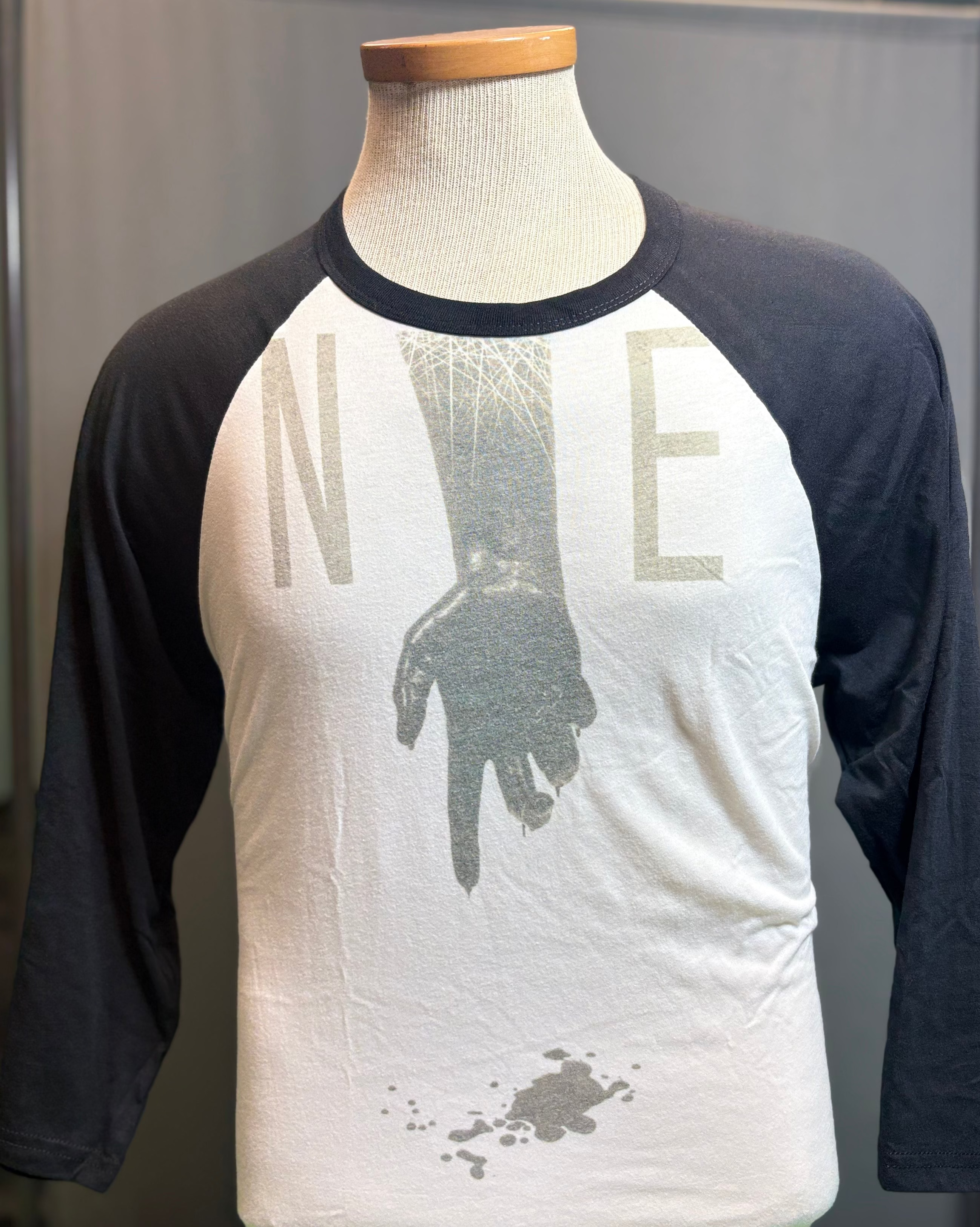 Black No Egrets Dripping Hand Baseball Tee (Unisex)