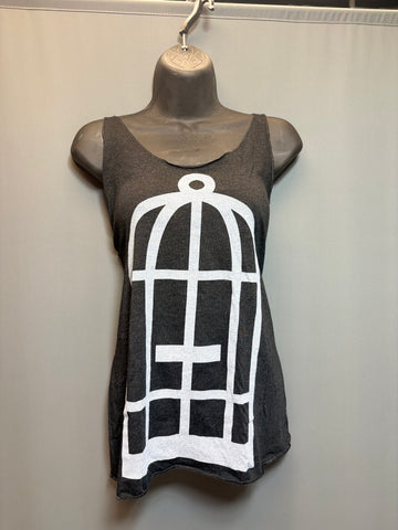 Dark Grey Bird Cage Tank Top